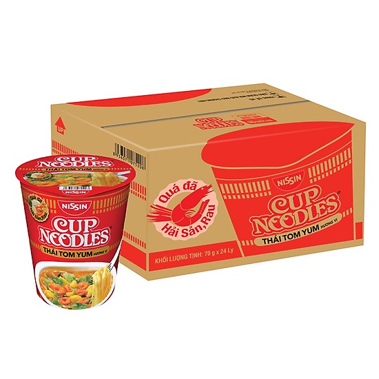 Thùng 12 Ly Mì Cup Noodles Hương Vị Thái Tom Yum (70gr)