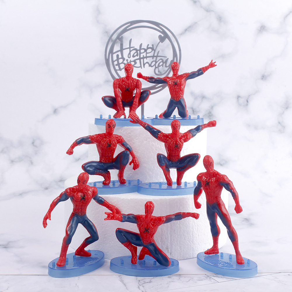 Trang trí bánh sinh nhật bộ 7 siêu nhân nhện spider man