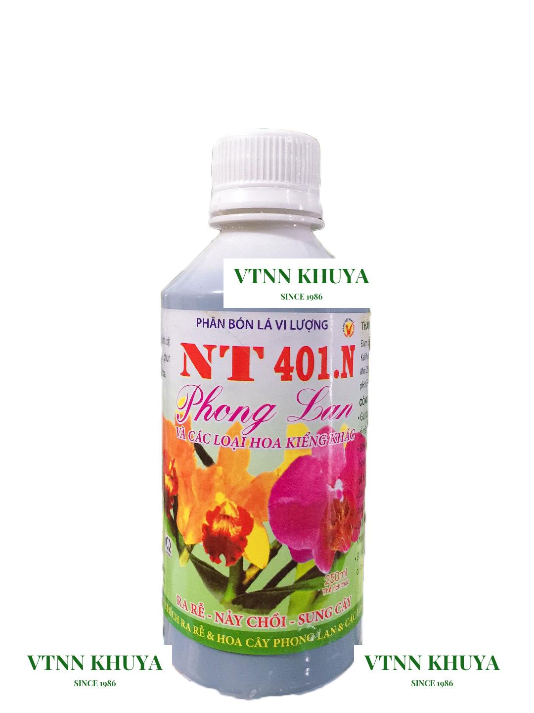 Phân bón lá vi lượng NT 401N Phong lan và cây kiểng khác 250ml