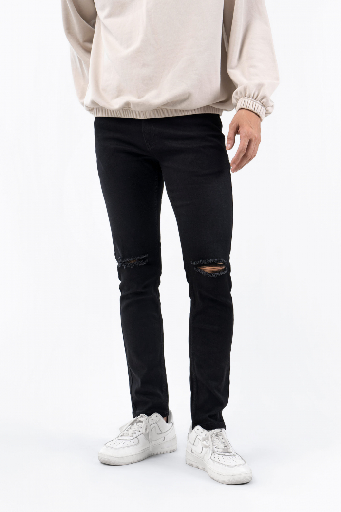 Quần Jean đen rách gối form skinny ROUTINE 10F20DPA101CR1 - LASTORE MENSWEAR