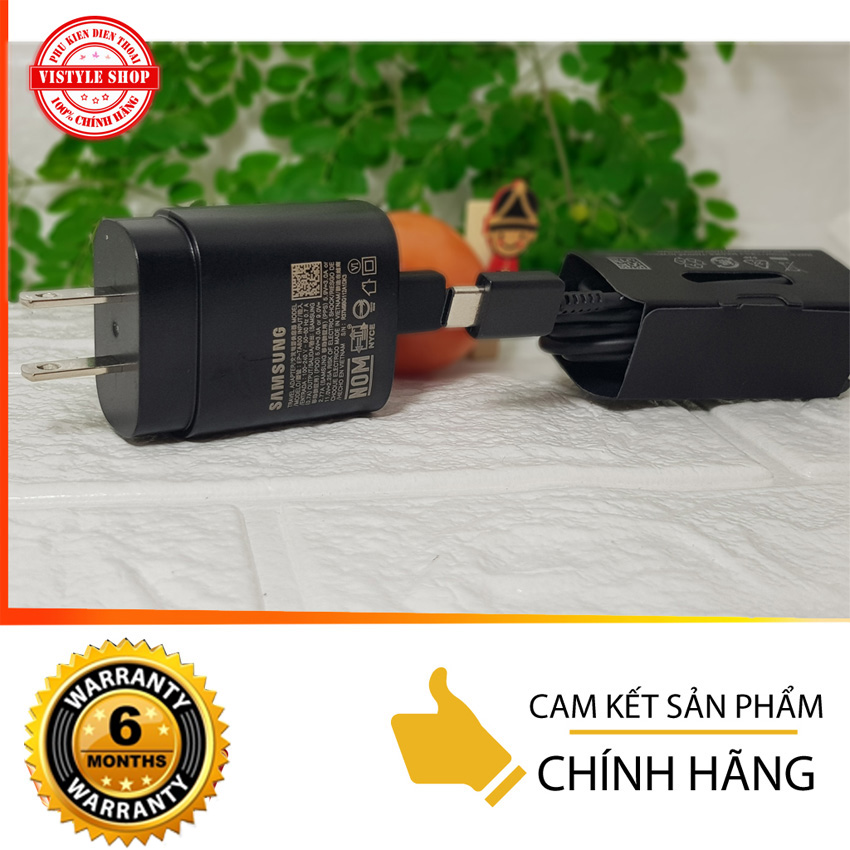 [Chính Hãng] Bộ Sạc Nhanh Samsung PD 25W cổng Type C, Tự động điều chỉnh dòng ra, Sử dụng cho các thiết bị có hỗ trợ sạc nhanh - Vistyle shop