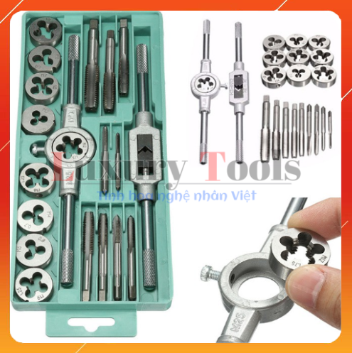 Bộ mũi khoan taro tạo ren trong - ren ngoài 20 chi tiết hàng loại 1