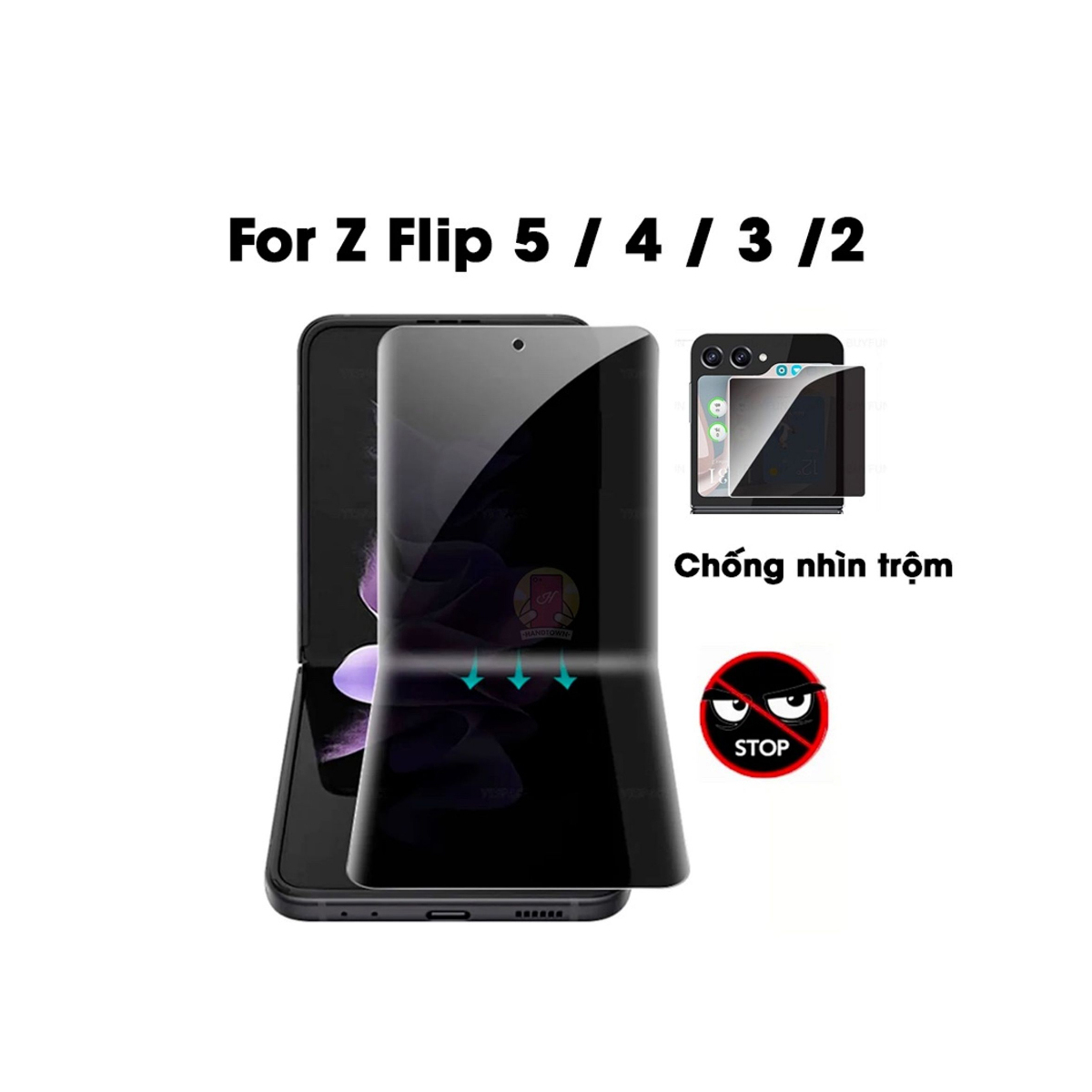 Miếng dán màn hình chống nhìn trộm Samsung Galaxy Z Flip Z fold 5 4 3 Flip Flip5 flip4 flip3 Zfold Dẻo 4 Lớp