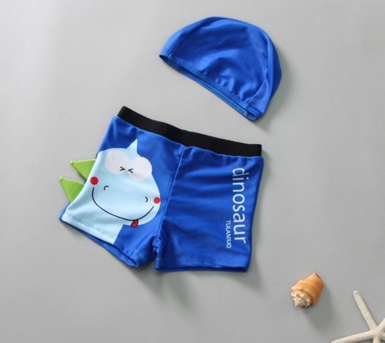 [Ảnh thật] Quần bơi cho bé trai 12-25kg kèm mũ chống nắng có dây rút lưng