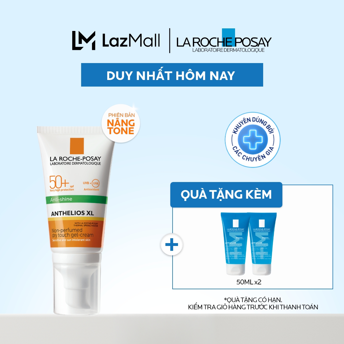 Kem chống nắng nâng tone cho da dầu La Roche-Posay Anthelios XL SPF50+ PA++++ 50ml
