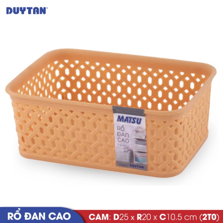 Rổ đan cao nhựa DUY TÂN Matsu 2T0 (25 x 20 x 10.5 cm) - 12101 - Giao màu ngẫu nhiên