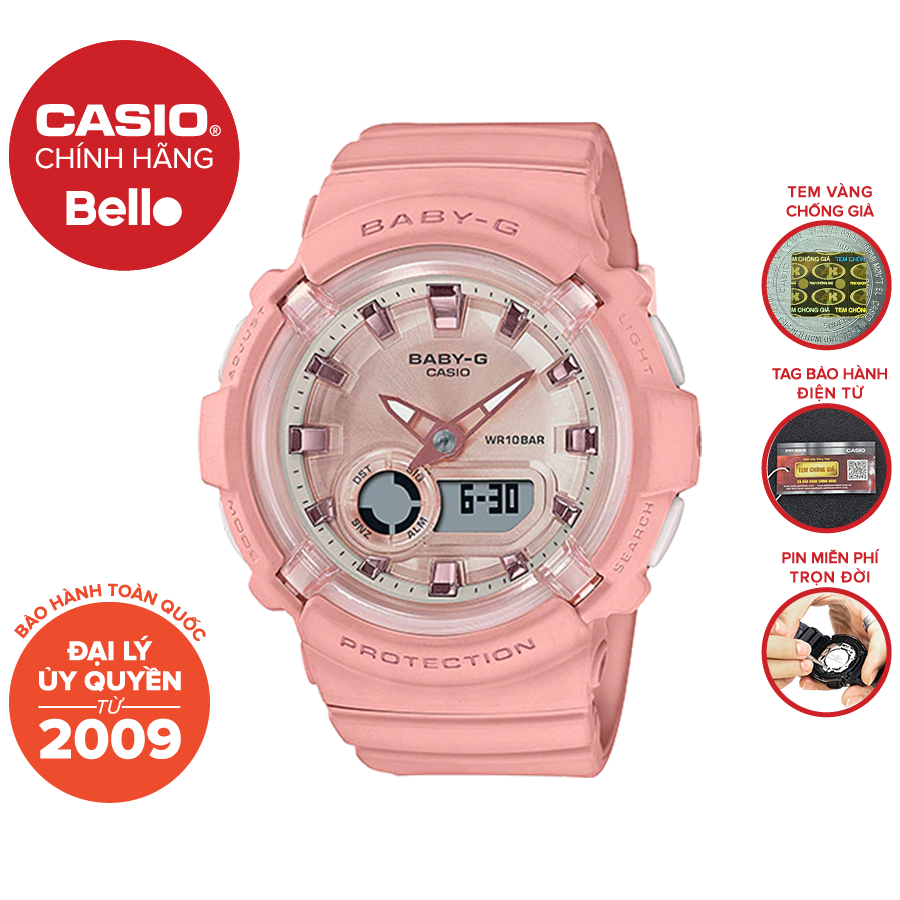 Đồng hồ nữ dây nhựa casio baby-g bga-280-4adr chính hãng bảo hành 5 năm pin trọn đời