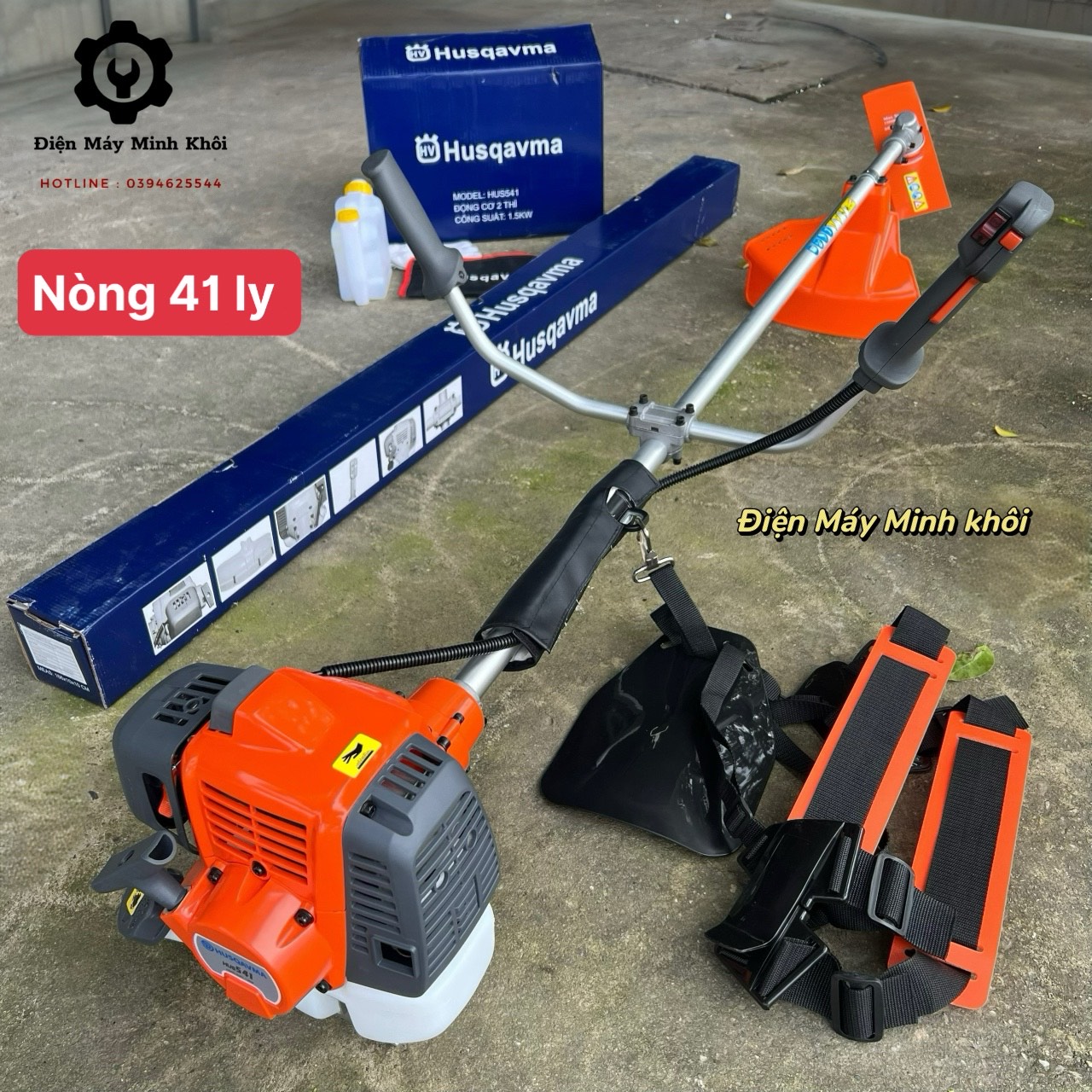 [ Nòng 41] Máy cắt cỏ Husqavma 541, 543 động cơ 2 thì 1.5Kw cực khỏe| máy cắt cỏ đeo vai, cầm tay, máy phát cỏ HUS 541