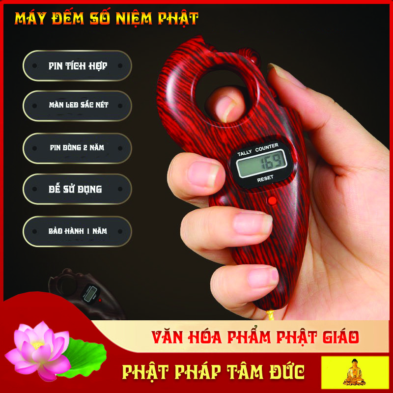 Máy bấm đếm số niệm phật, máy đếm số niệm phật, tràng hạt điện tử niệm phật kí số - màn led sắc nét