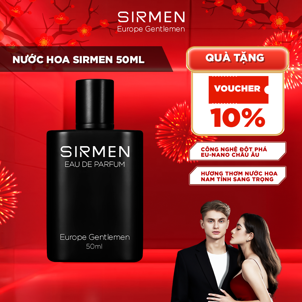 [Chai có hộp -  50ml] Nước hoa nam SIRMEN Eau de Parfum Châu Âu Europe Gentlemen cao cấp chai 50ml thơm tự nhiên sang trọng