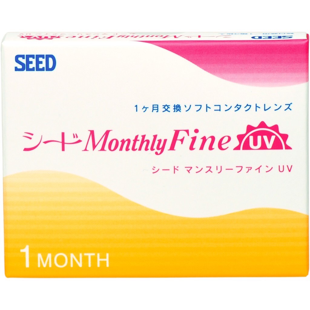 [1 HỘP x 3 CHIẾC] Kính Áp Tròng Trong Suốt SEED Monthly Fine 1 Tháng Chống Tia UV Có Độ Cận- Lens Trinh Lê.