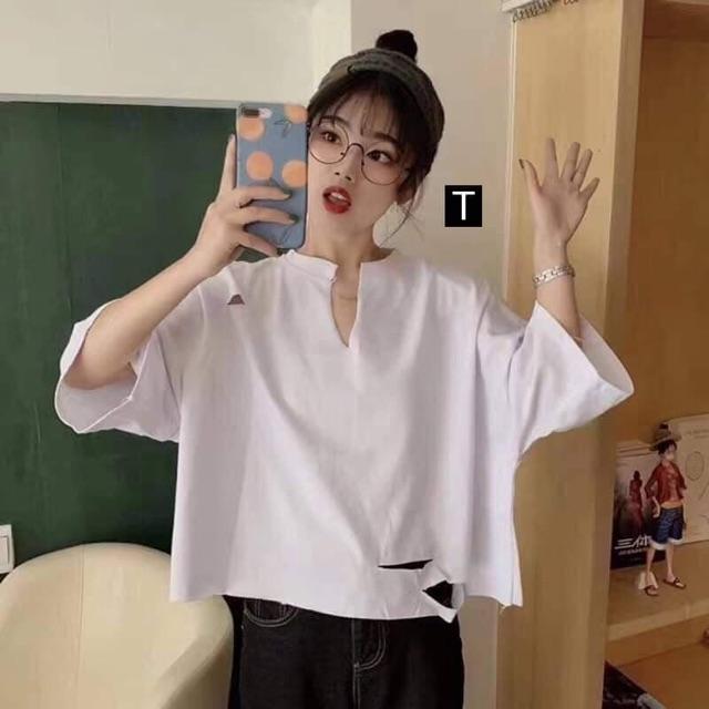 Áo Croptop Kiểu Nữ Form Thụng Trơn Thời Trang