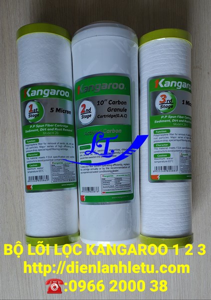 BỘ LÕI LỌC KANGAROO 1, 2, 3 (COMBO 3 LÕI) - HÀNG CHÍNH HÃNG