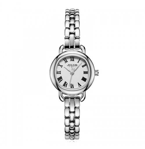 Đồng hồ nữ ja-1150a julius hàn quốc dây thép - bạc