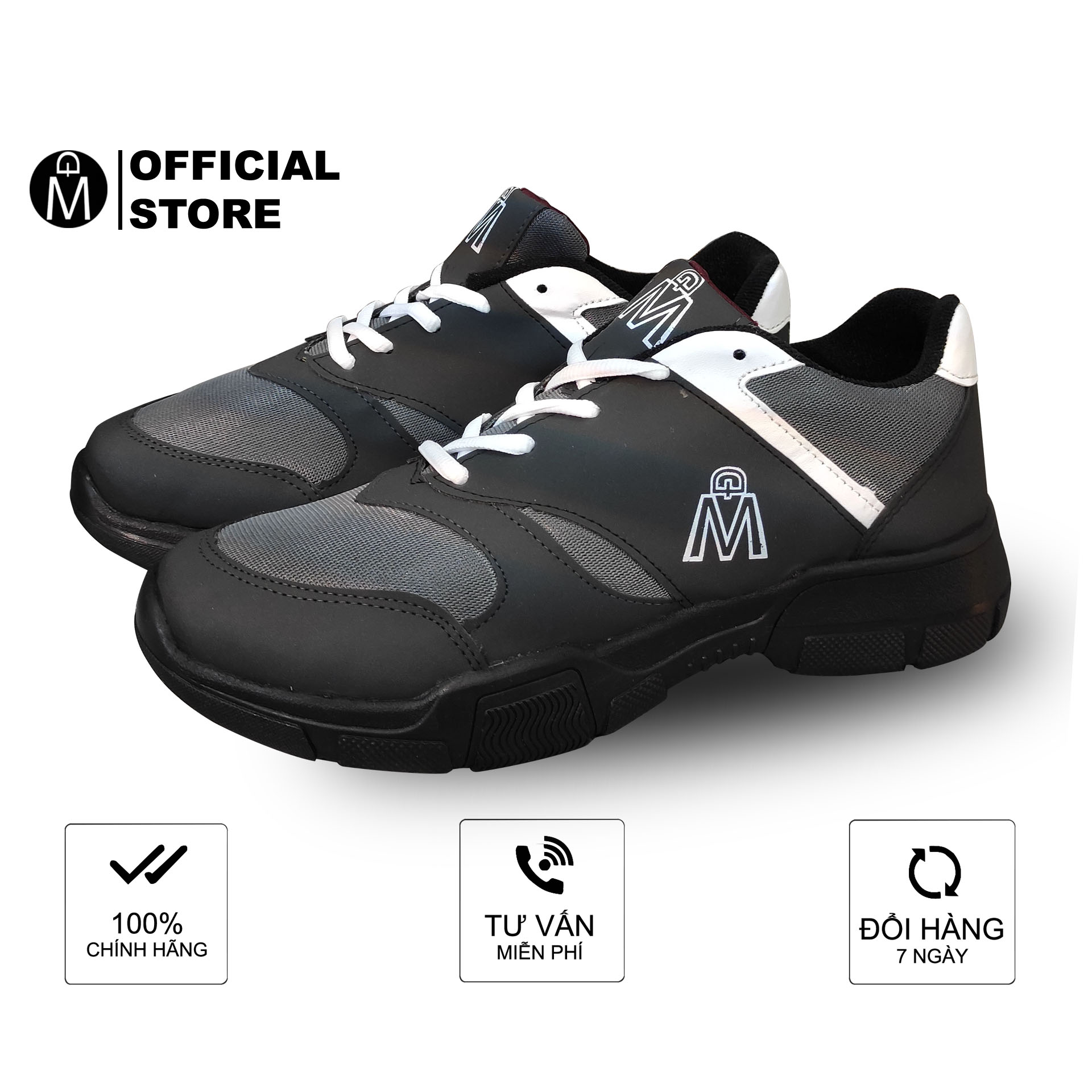 Giày sneaker nam MĐ G406 đế đen