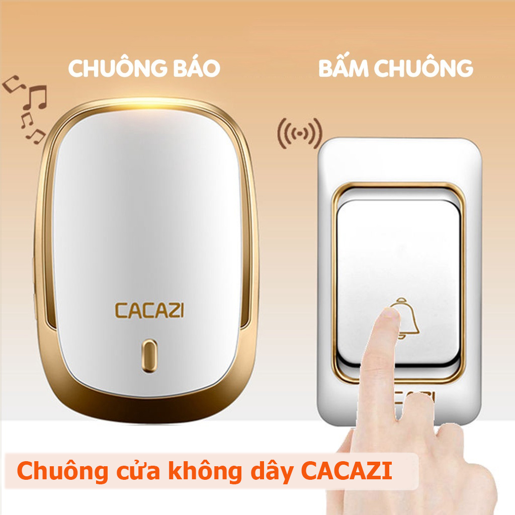 Chuông Cửa Không Dây CACAZI 36 kiểu nhạc Cao Cấp K01 Chuông gọi người nhà chống nước bắt tín hiệu khoảng cách 300m