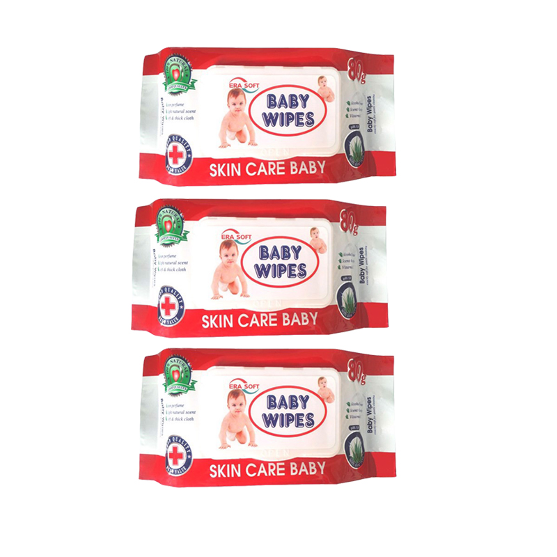 Bộ 3 khăn giấy ướt Baby Wipes (bịch lớn)