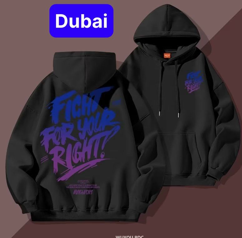 ÁO HOODIE FIGHT 2 MÀU NAM NỮ FORM RỘNG - KHOÁC NỈ FORM UNISEX PHONG CACH SANG CHẢNH - DUBAI FASHION