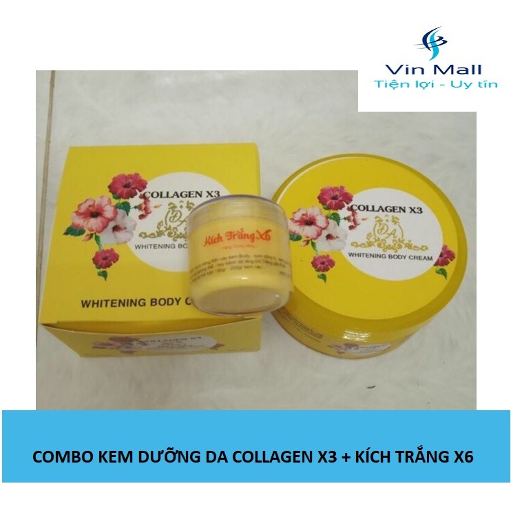 Combo Kem X6 + Dưỡng Body Colagen X3 300g - Mẫu mới