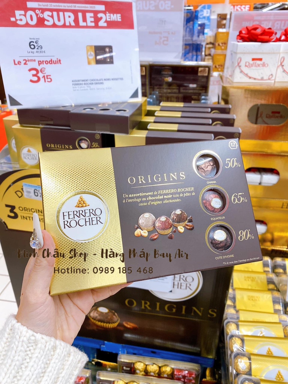 Chocolate Ferrero Rocher Origins phiên bản 3 loại socola đen nguyên chất 50%, 65%, 80% - Hàng Pháp đ