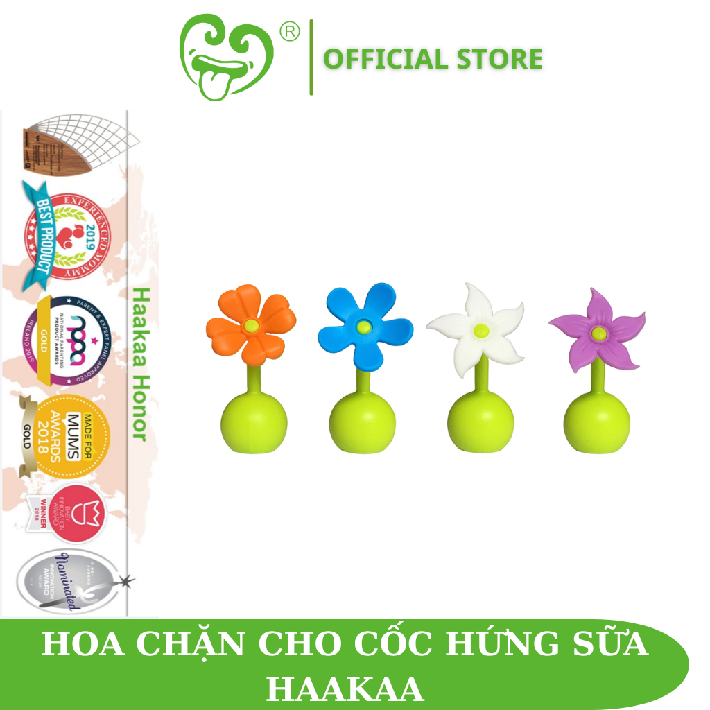 Nút hoa chặn cho cốc hứng sữa haakaa. chất liệu silicone cao cấp, chứng nhận an toàn fda
