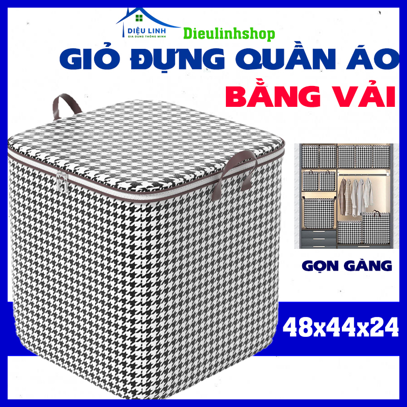 Giỏ đựng quần áo bằng vải túi đựng chăn màn đa năng, có thể gấp gọn, xinh xắn, giỏ cất trữ trang trí, decor Dieulinhshop