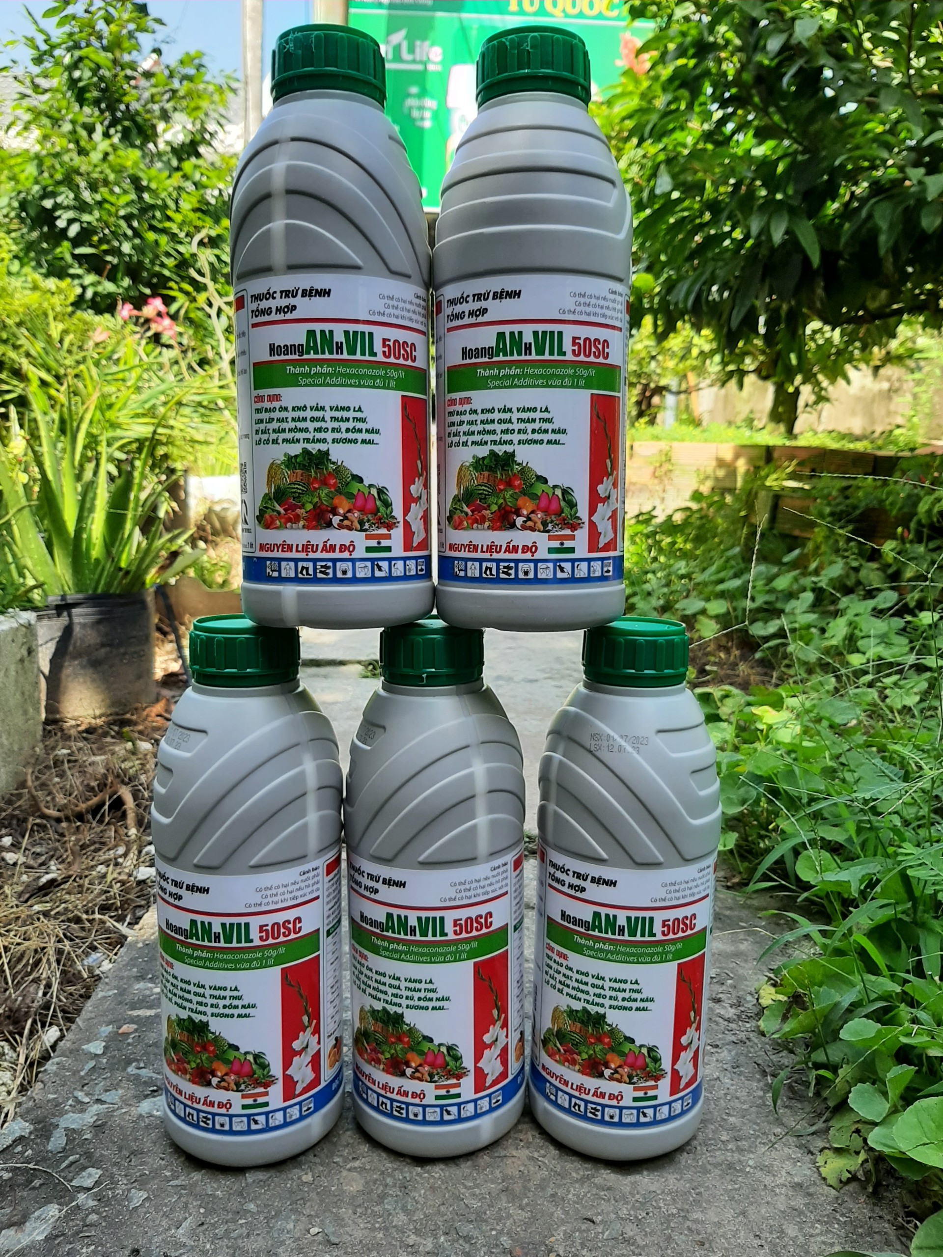 [TRUNG THIEN THINH] Combo 5 chai trừ nấm bệnh phổ rộng (hoạt chất Hexaconazole nguyên liệu Ấn Độ) HoangANhVIL  đạo ôn, đốm vằn, nấm hồng, phấn trắng, thán thư