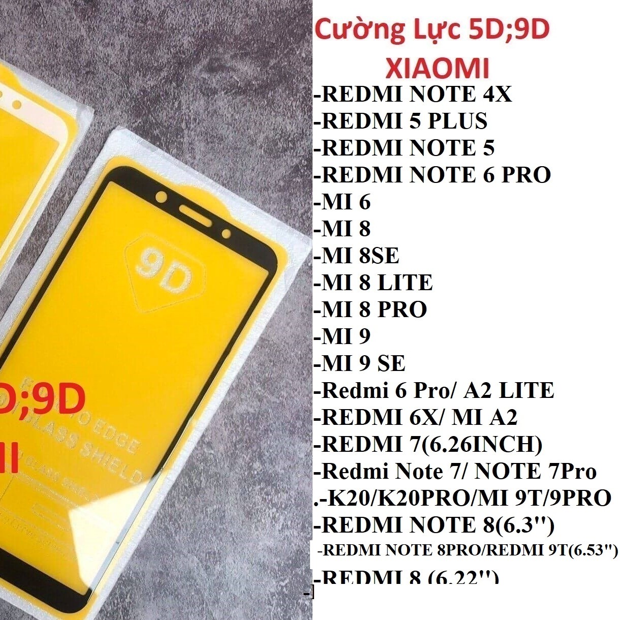 Cường Lực Xiaomi các dòng full màn hình