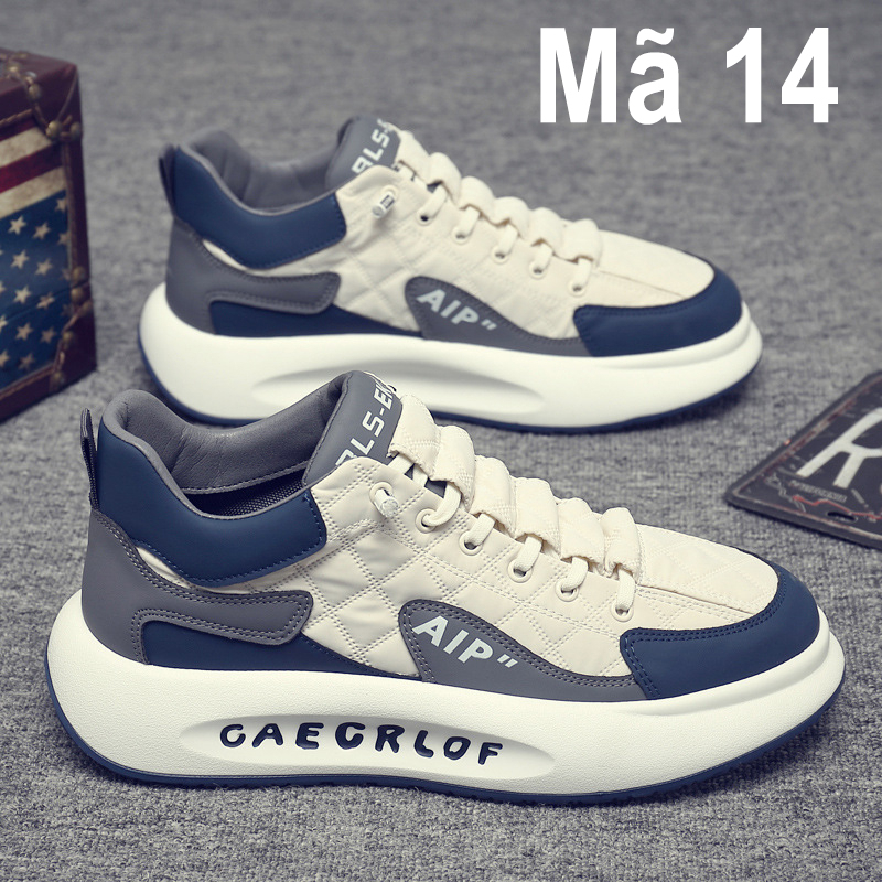 Giày Thể Thao, Giày Sneaker, Giày Thể Thao Nam Vải Mềm Màu Be Phối Mã 14