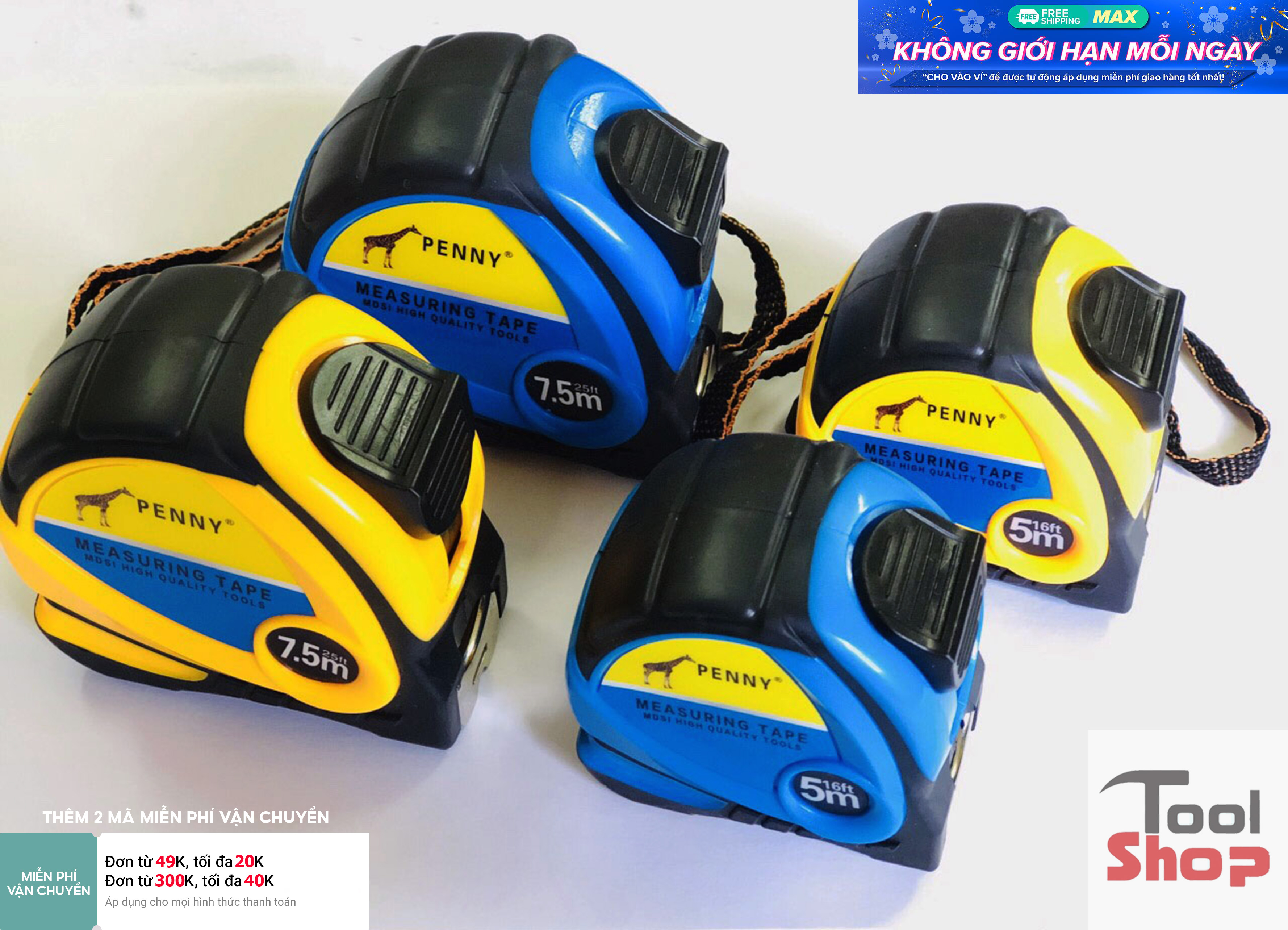 Thước cuộn thép Siêu bền PENNY 5M/7.5M