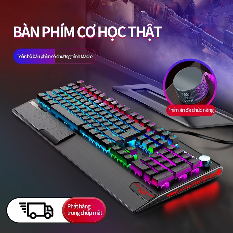 ☜ Bàn Phím Cơ Chuyên Game-Bàn Phím Cơ Máy Tính K550 Pro Led RGB -Blue Switch Có 10 Chế Độ Màu -BH 6 THÁNG-Giao hàng nhanh