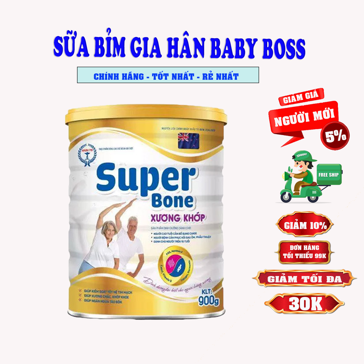 Sữa dinh dưỡng super bone xương khớp 900g