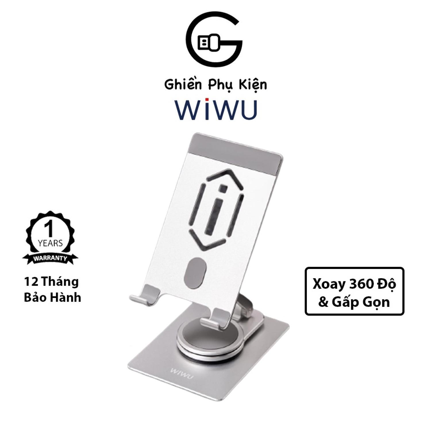 Giá Đỡ Wiwu Gấp Gọn Xoay 360 ZM107 Độ Dành Cho Smartphone iPad Tablet