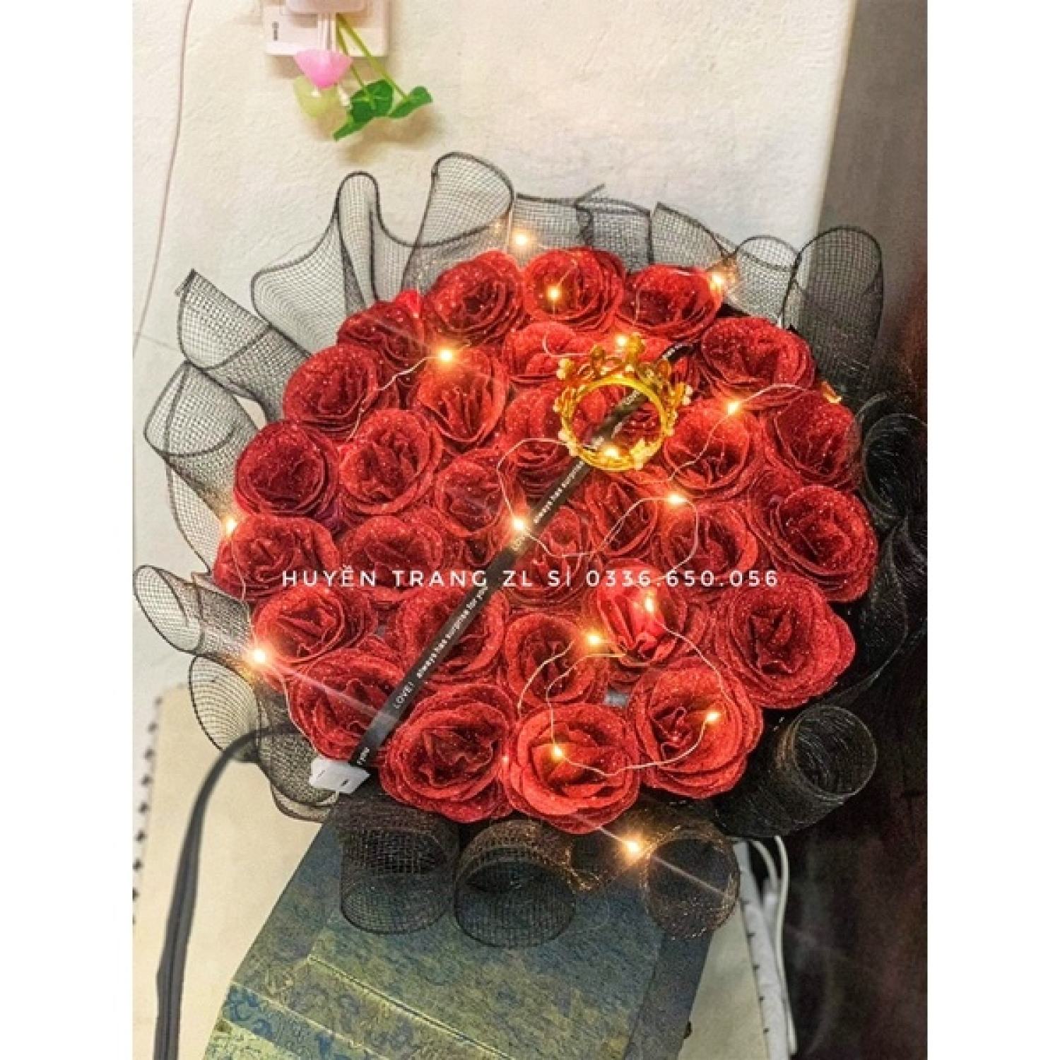 Bó hoa kim tuyến 30b lưới sang chảnh