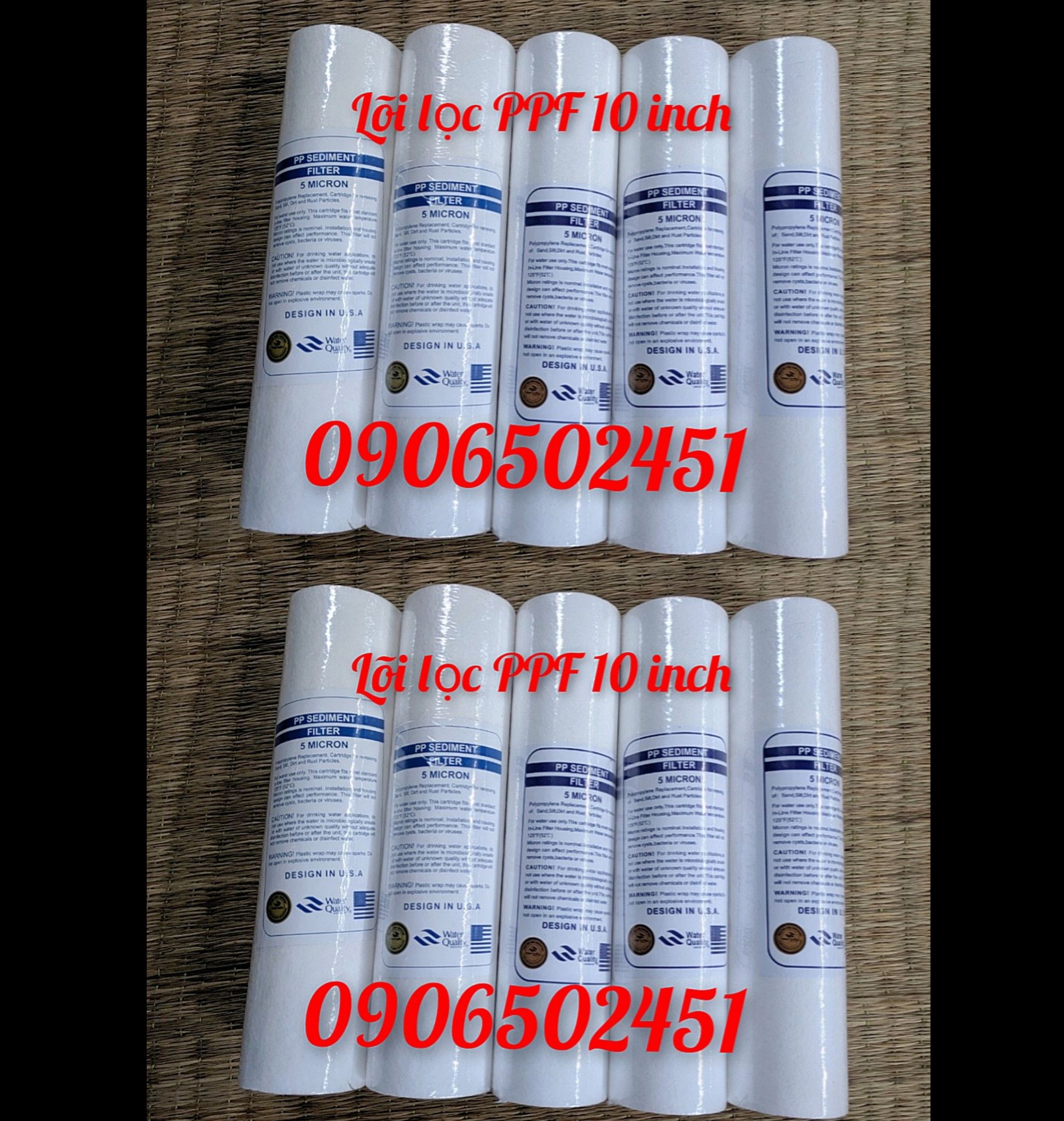 [HCM]COMBO 10 lõi  lọc nước số 1 PPF  10inch lõi chuẩn chung các loại máy lọc nước