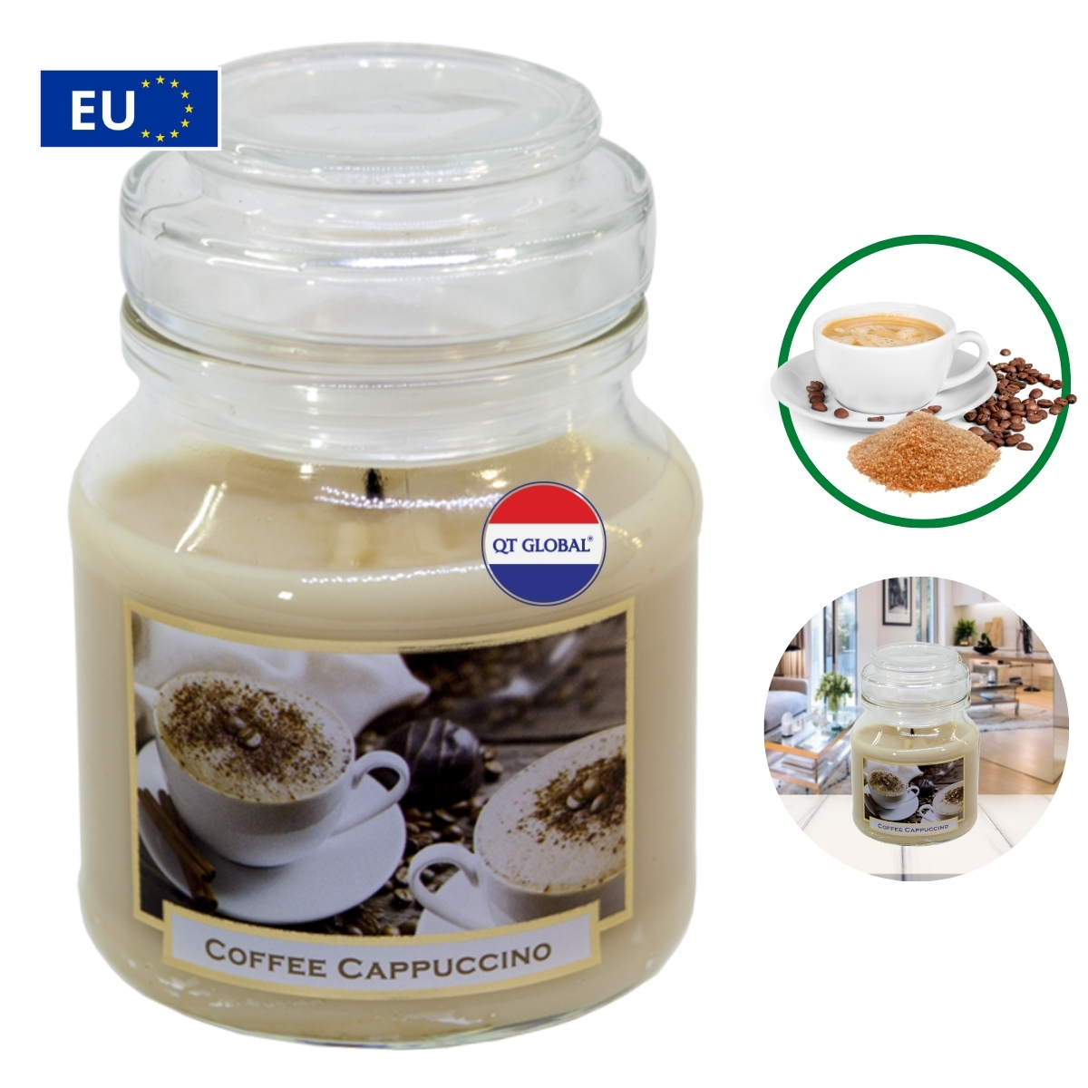 Hũ nến thơm Bartek Candles 130g Coffee and Spices - cà phê capuchino, thơm phòng, hỗ trợ khử mùi (giao mẫu ngẫu nhiên)