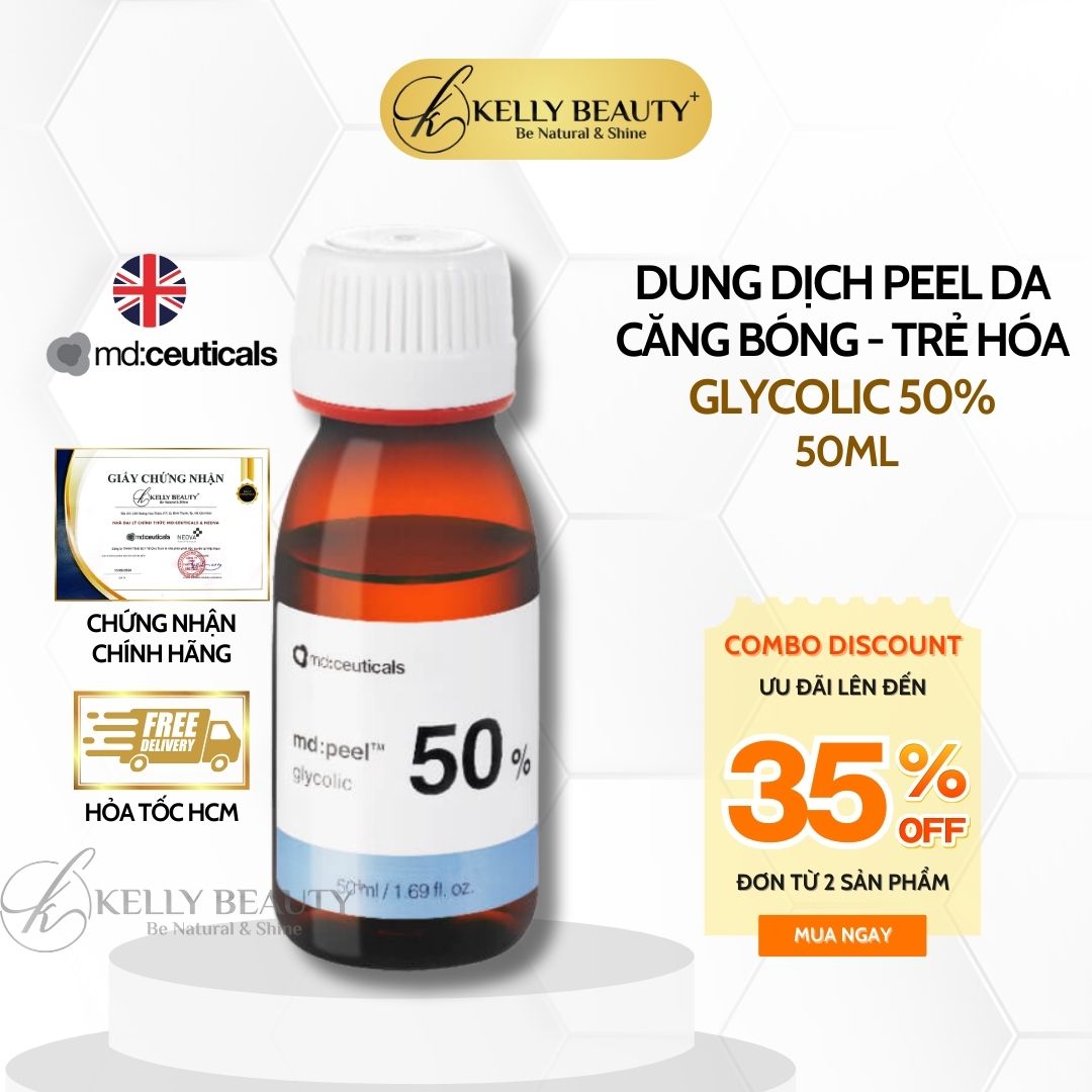 Peel căng bóng trẻ hóa da md:peel glycolic 50% - md:ceuticals | kelly beauty