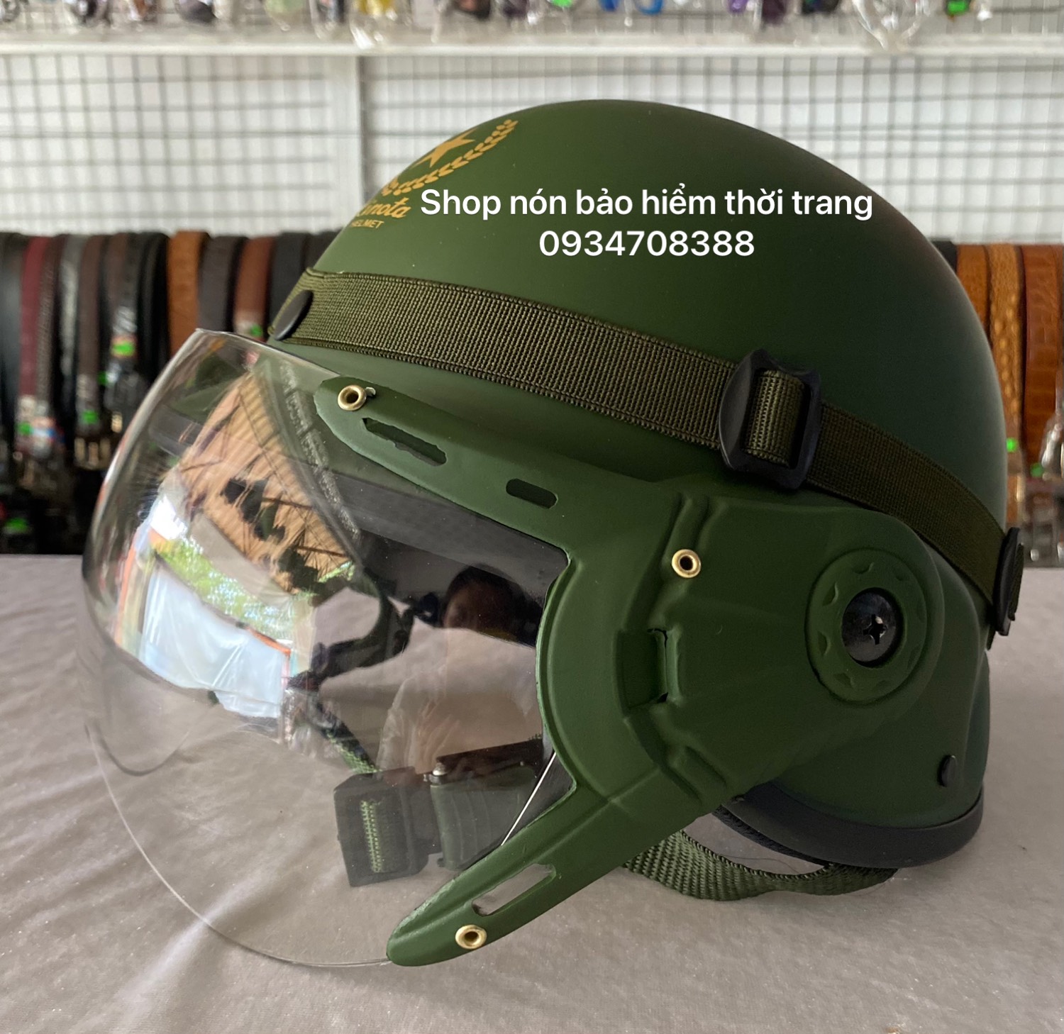 NÓN BẢO HIỂM - NÓN BẢO HIỂM LÍNH ĐỨC KINOTA CÓ KÍNH