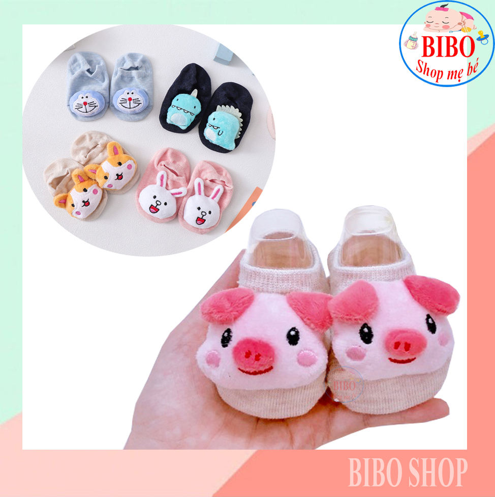 Giày tất cho bé sơ sinh,tất vớ cho bé hình thú đế chống trượt từ 0 - 12 tháng