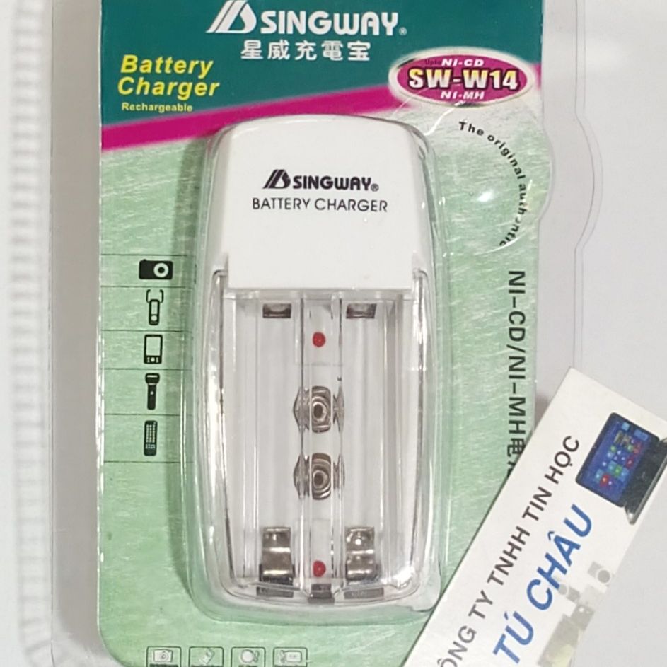Bộ sạc pin singway battery charger sw-w14 charger: chuẩn pin aa / aaa / 9v