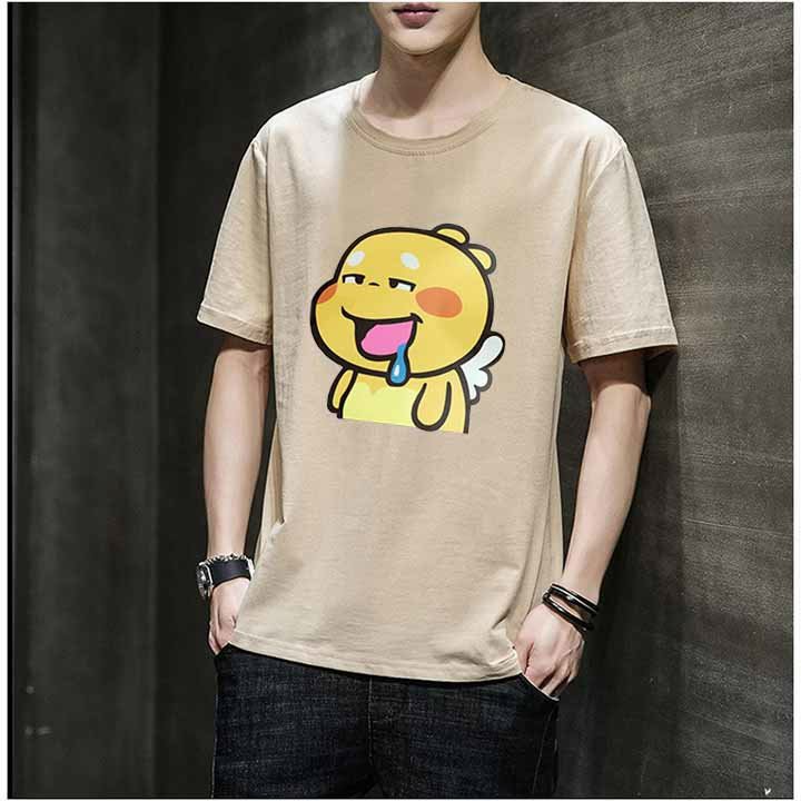 Áo thun trơn nam nữ form rộng in hình ICON phong cách hàn quốc vải dày mịn