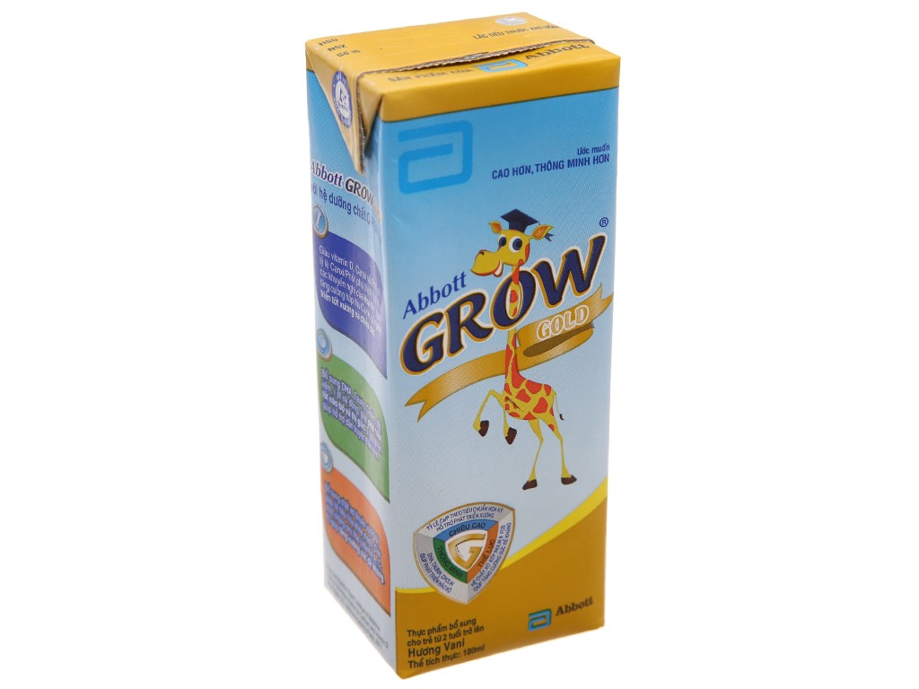 Sữa nước Abbott Grow Gold hương vani 4x180ml cho bé từ 1 tuổi trở lên