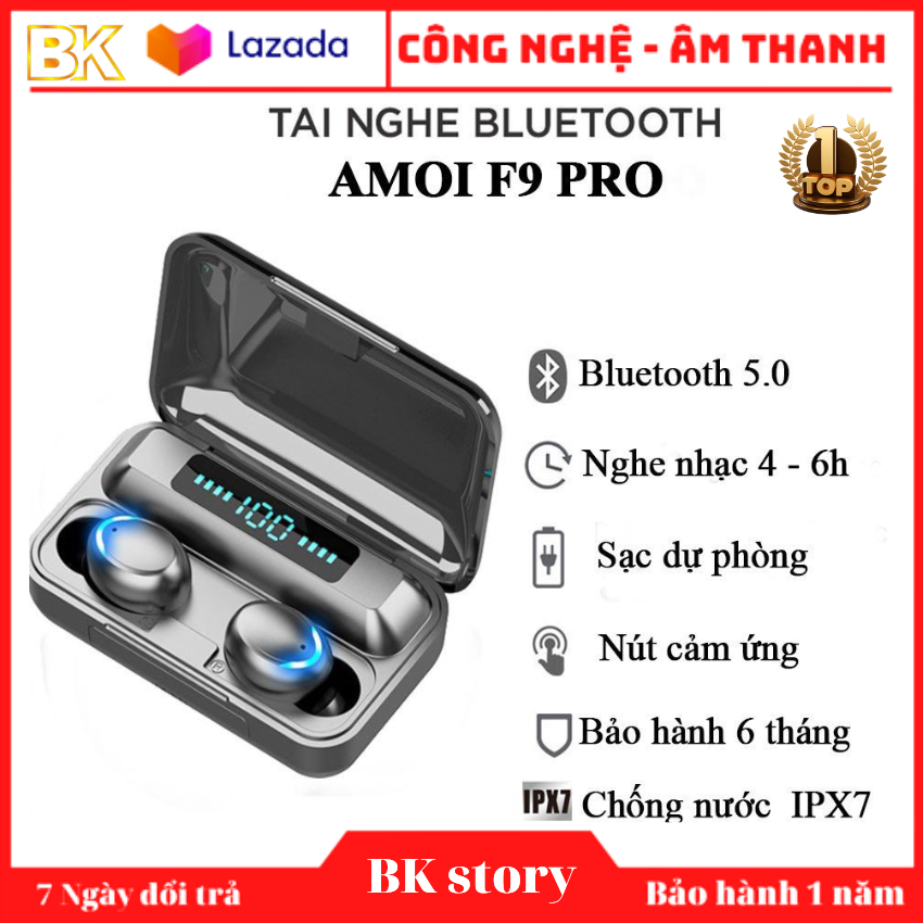 Tai nghe bluetooth cao cấp pin siêu trâu, dùng cho samsung, iphone, androind , tai nghe bluetooth f9 pro giá rẻ, tai nghe f9, tai nghe bluetooth f95 1k, 20k - Tai nghe bluetooth không dây