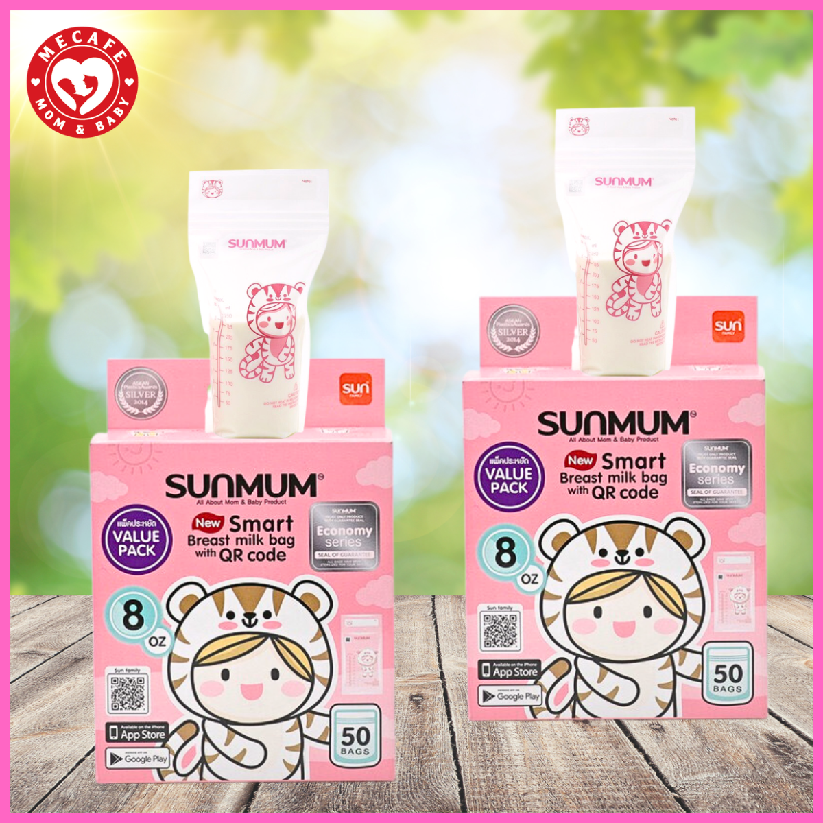 [Tem niêm phong ] Combo 2 hộp túi trữ sữa Sunmum Thái Lan 250ml (100 túi)