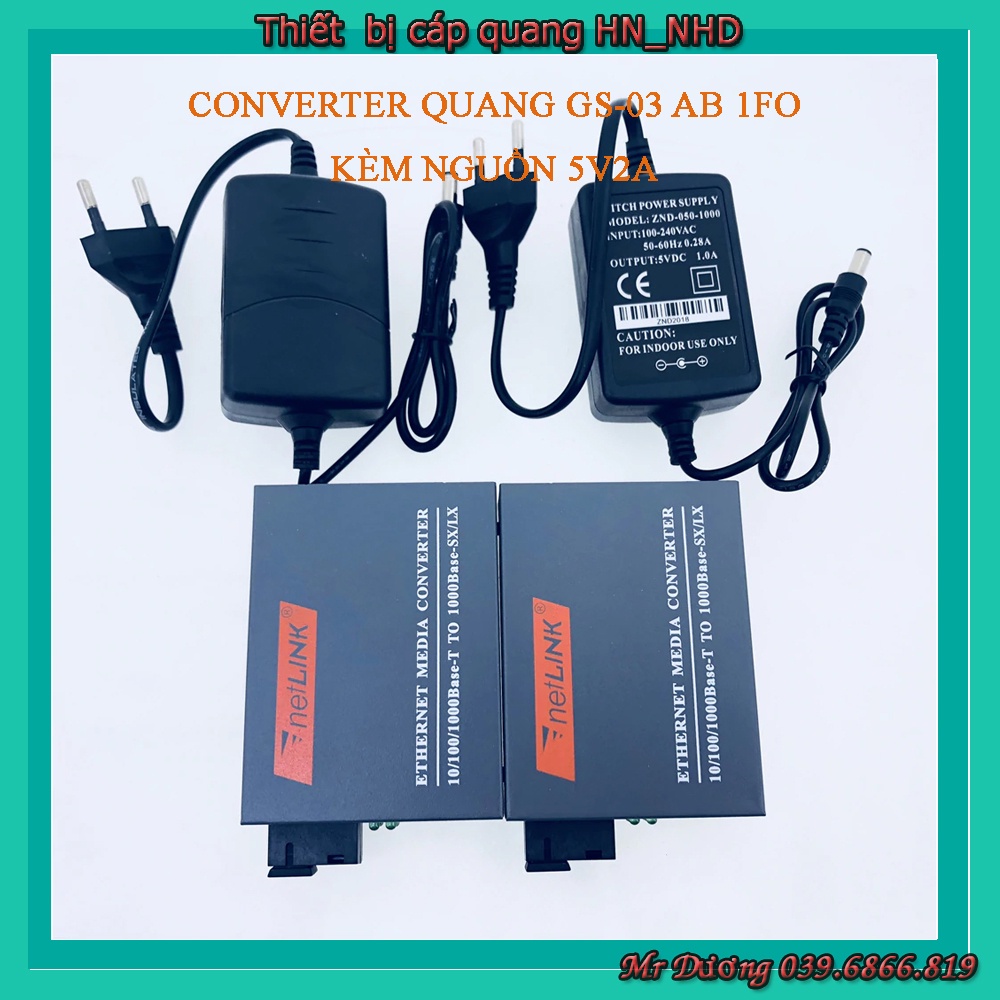 Converter quang💥💥1 cặp converter quang netlink htb gs-03 ab truyền tải 10/100/1000mbps