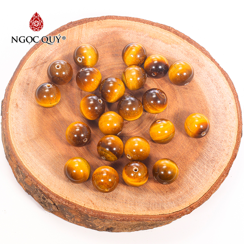 [HCM]Combo 10 viên đá mắt hổ vàng nâu 16mm - Ngọc Qúy Gemstones