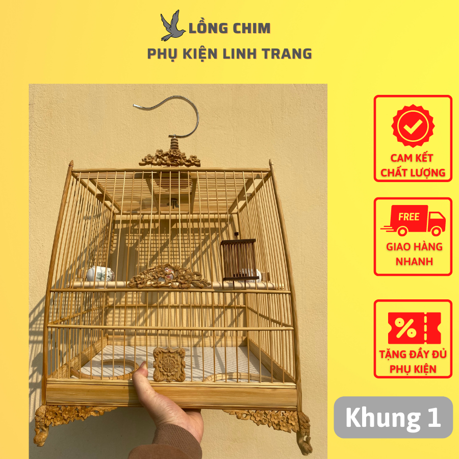 Khung lồng chào mào tự ráp mẫu thái tre khung 1 - lồng chim thế an an