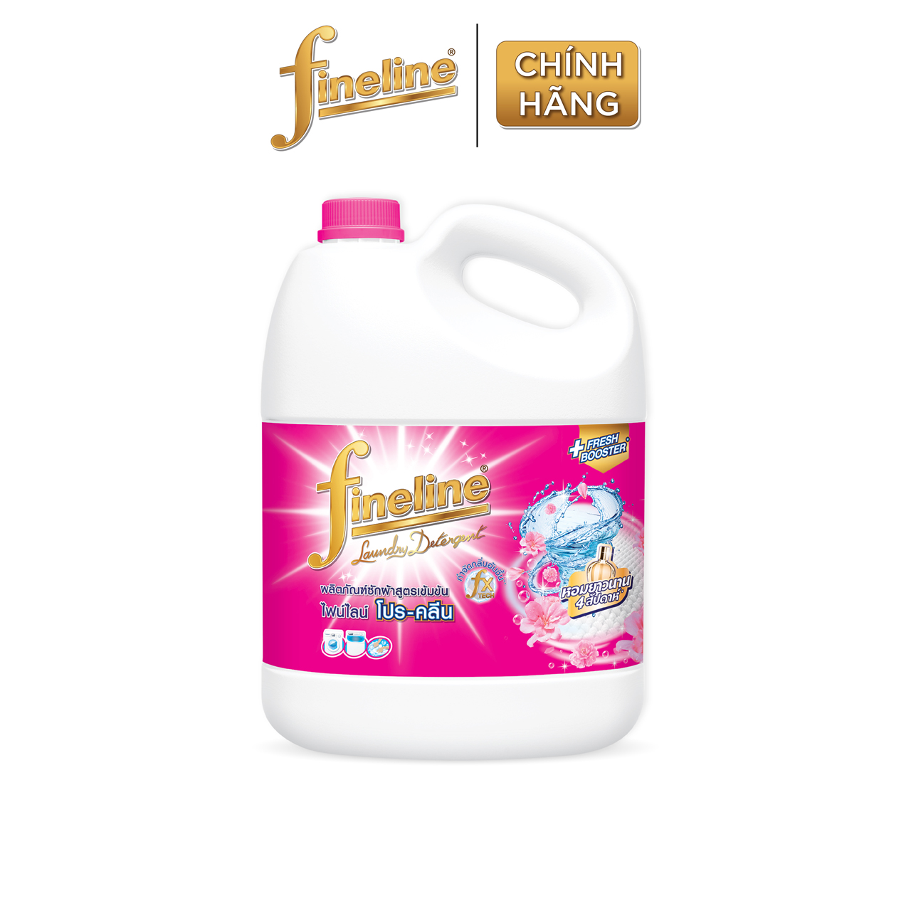Nước Giặt Fineline Đậm Đặc Pro-Clean (Hồng) Can 3000 ml.