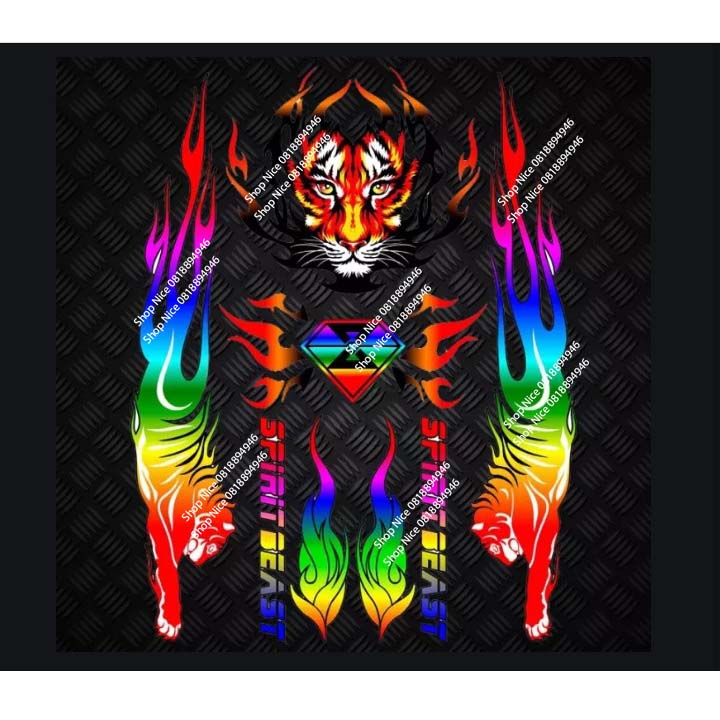 Tem Hổ dán xe máy Honda Yamaha Suzuki Phản Quang Cường Độ Cao Spirit Beast giá 1 bộ