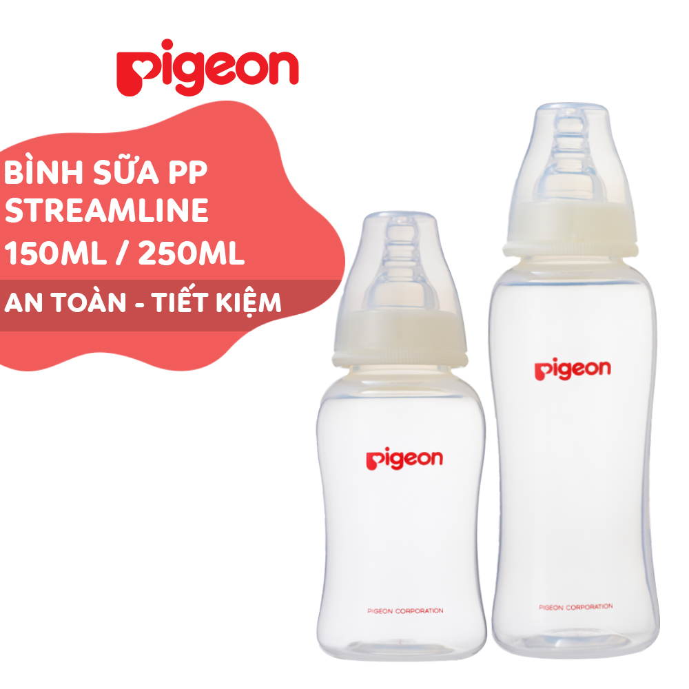 Bình sữa pigeon pp streamline 150ml /250ml cổ hẹp